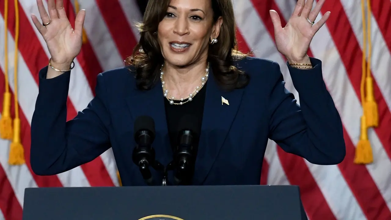La vicepresidenta de Estados Unidos y candidata del partido dem&oacute;crata, Kamala Harris. / Mark Hertzberg