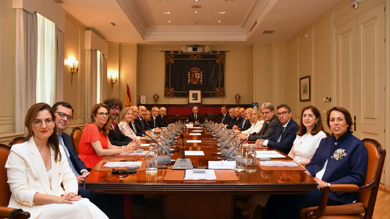 Los veinte vocales durante el primer pleno del octavo mandato del Consejo General del Poder Judicial (CGPJ). EP