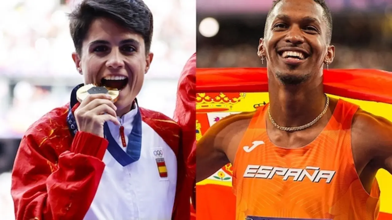 Mar&iacute;a P&eacute;rez y Jordan D&iacute;az, abanderados de Espa&ntilde;a en la ceremonia de clausura de Paris 2024. / EP