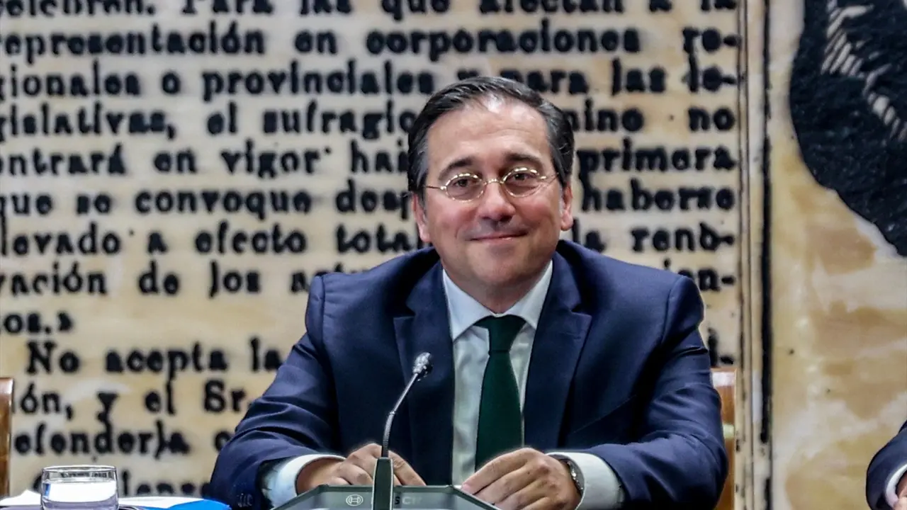 El ministro de Asuntos Exteriores, Uni&oacute;n Europea y Cooperaci&oacute;n, Jos&eacute; Manuel Albares, a su llegada a comparecer ante la Comisi&oacute;n de Asuntos Exteriores. Ricardo Rubio
