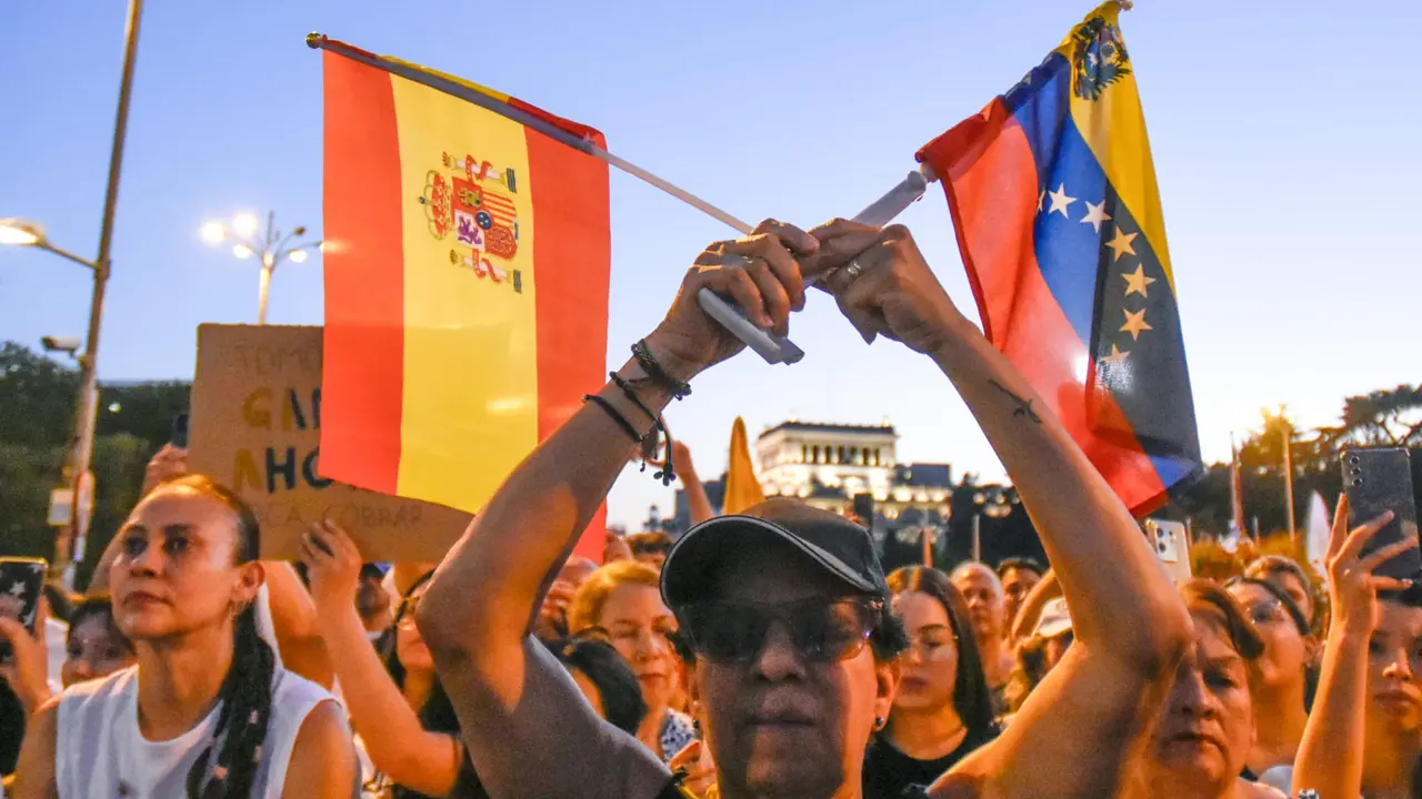 Manifestaci&oacute;n de venezolanos el pasado 3 de agosto en Madrid. / RICHARD ZUBELZU