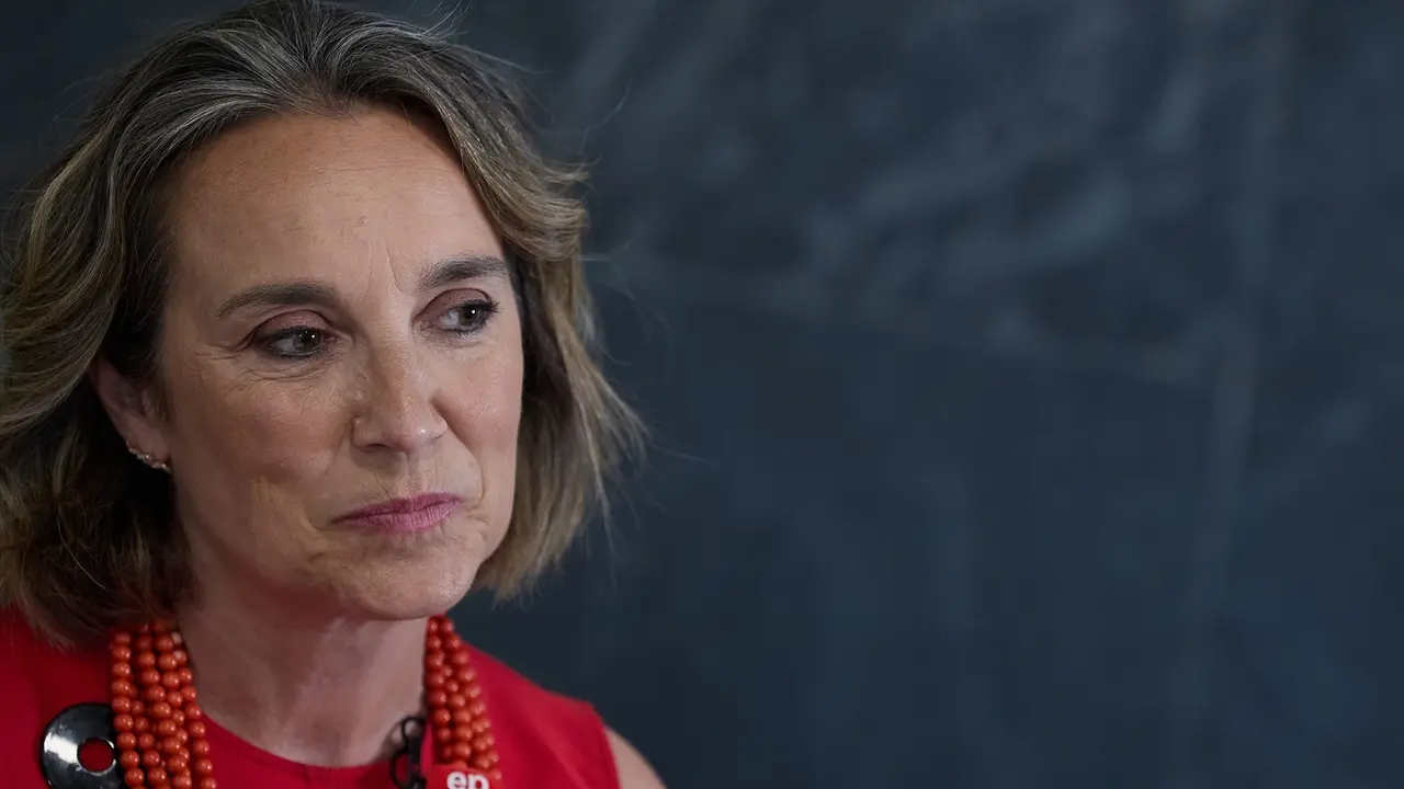La secretaria general del PP, Cuca Gamarra, durante una entrevista. Jes&uacute;s Hell&iacute;n