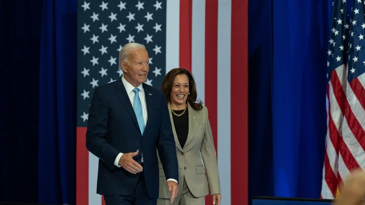 El presidente de Estados Unidos, Joe Biden, junto a la vicepresidenta, Kamala Harris. Annabelle Gordon