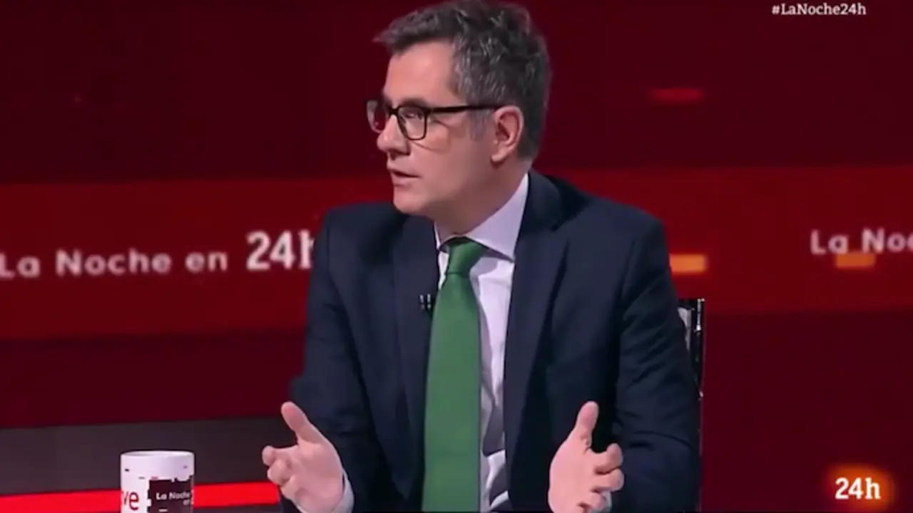 El Ministro de la Presidencia, F&eacute;lix Bola&ntilde;os durante el programa 'La Noche 24h. / X