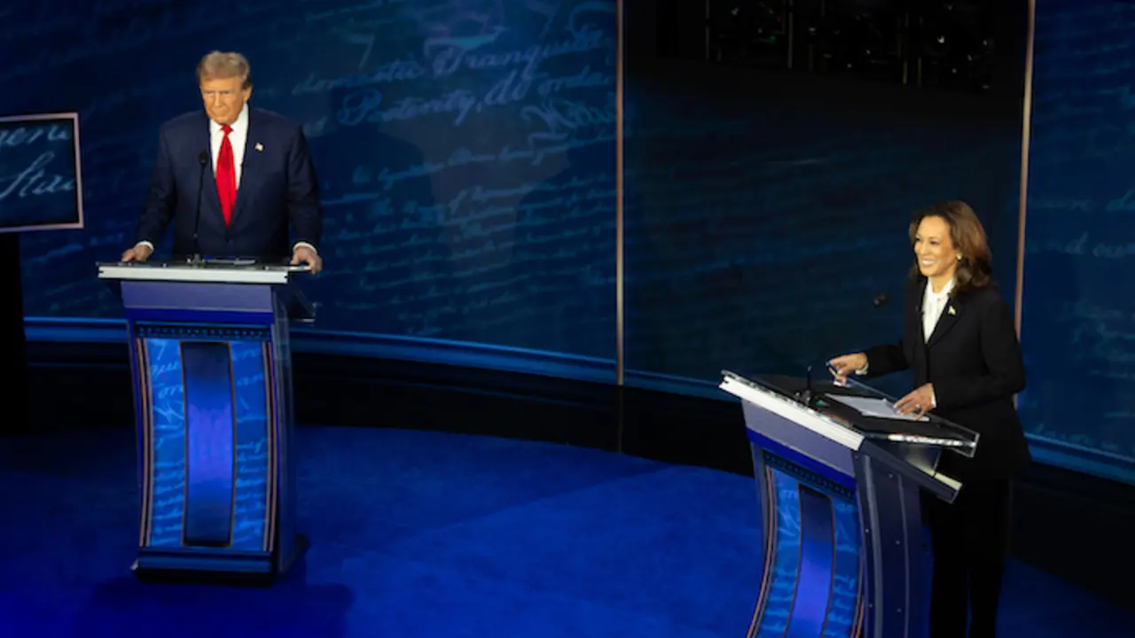 La vicepresidenta Kamala Harris y el expresidente Donald Trump. / EP