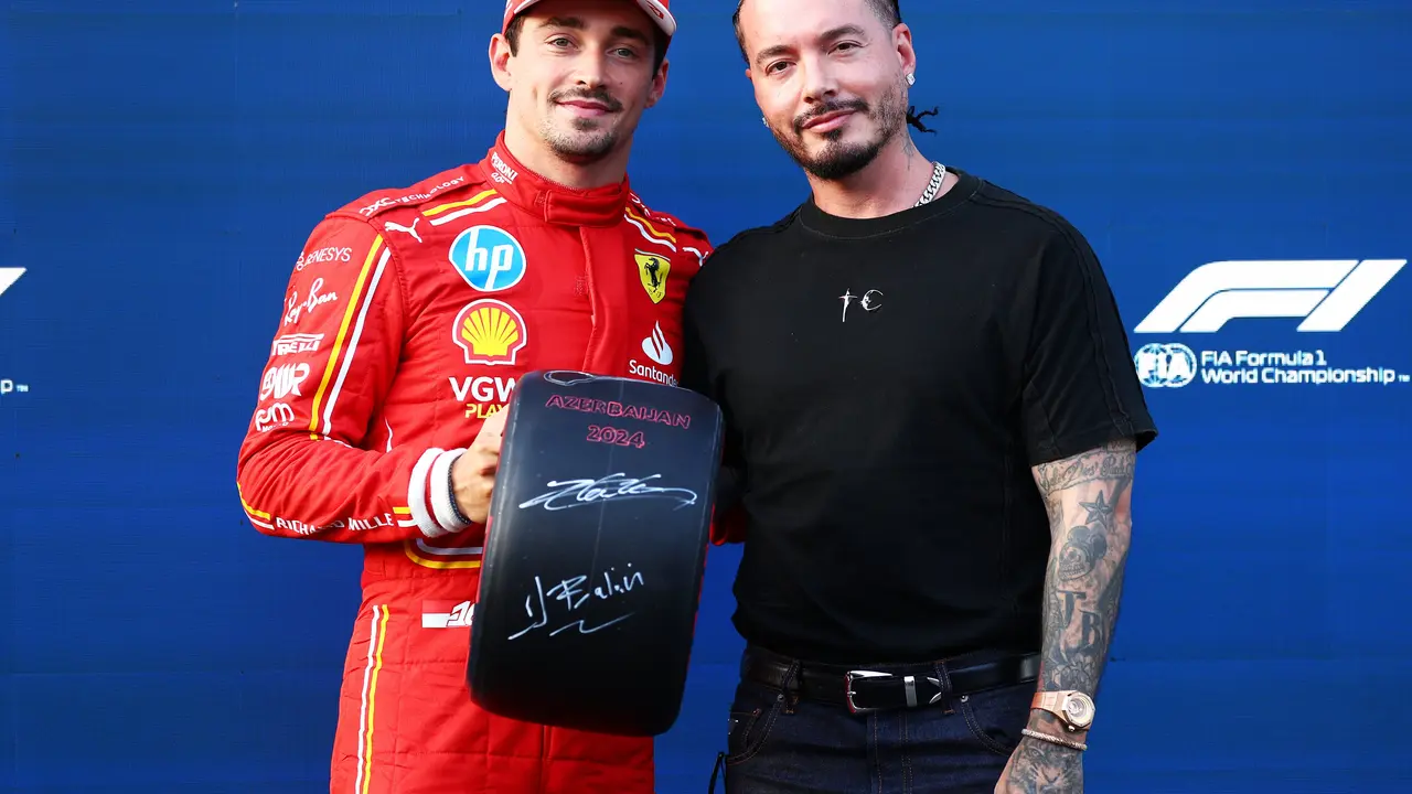 Leclerc se lleva la 'pole' en Azerbaiy&aacute;n de la mano de J Balvin. / F1