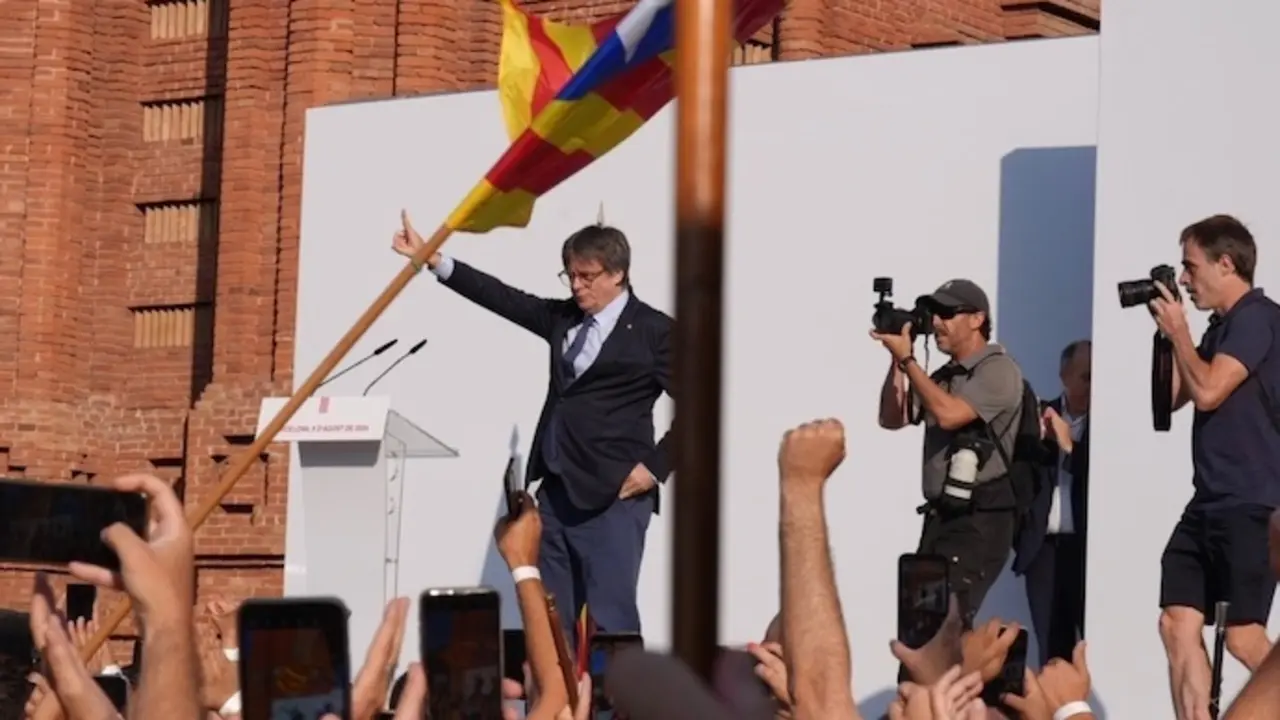 Carles Puigdemont interviene tras su regreso a Espa&ntilde;a. / Archivo / EP