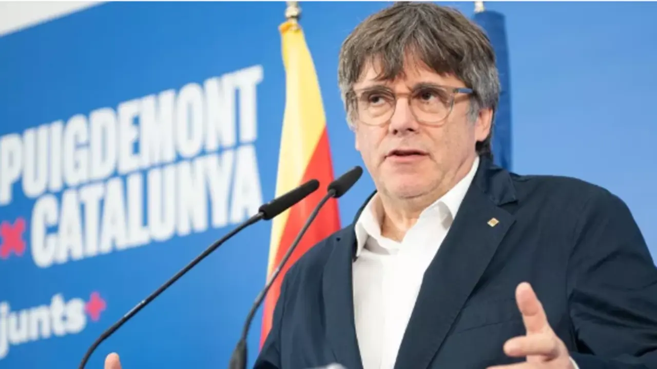 Puigdemont durante una rueda de prensa tras las elecciones catalanas. / EP