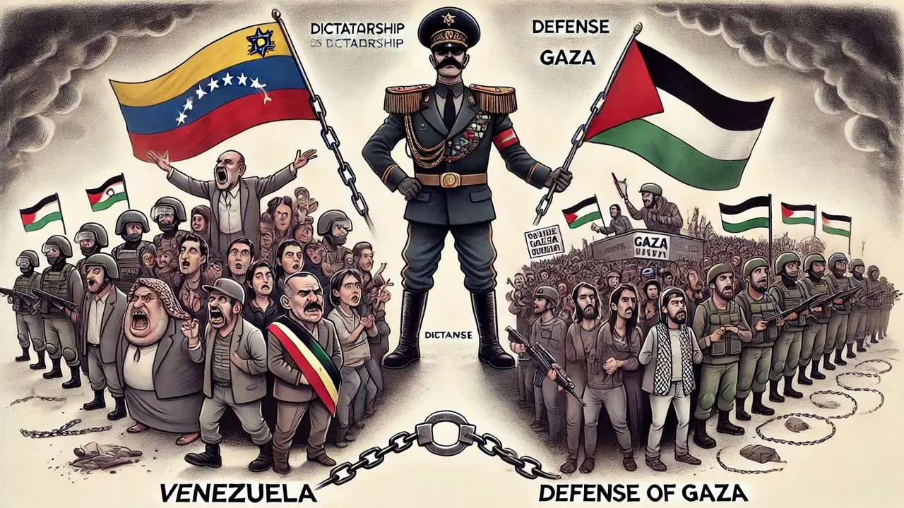 Venezuela dictadura pero hay que defender Gaza.