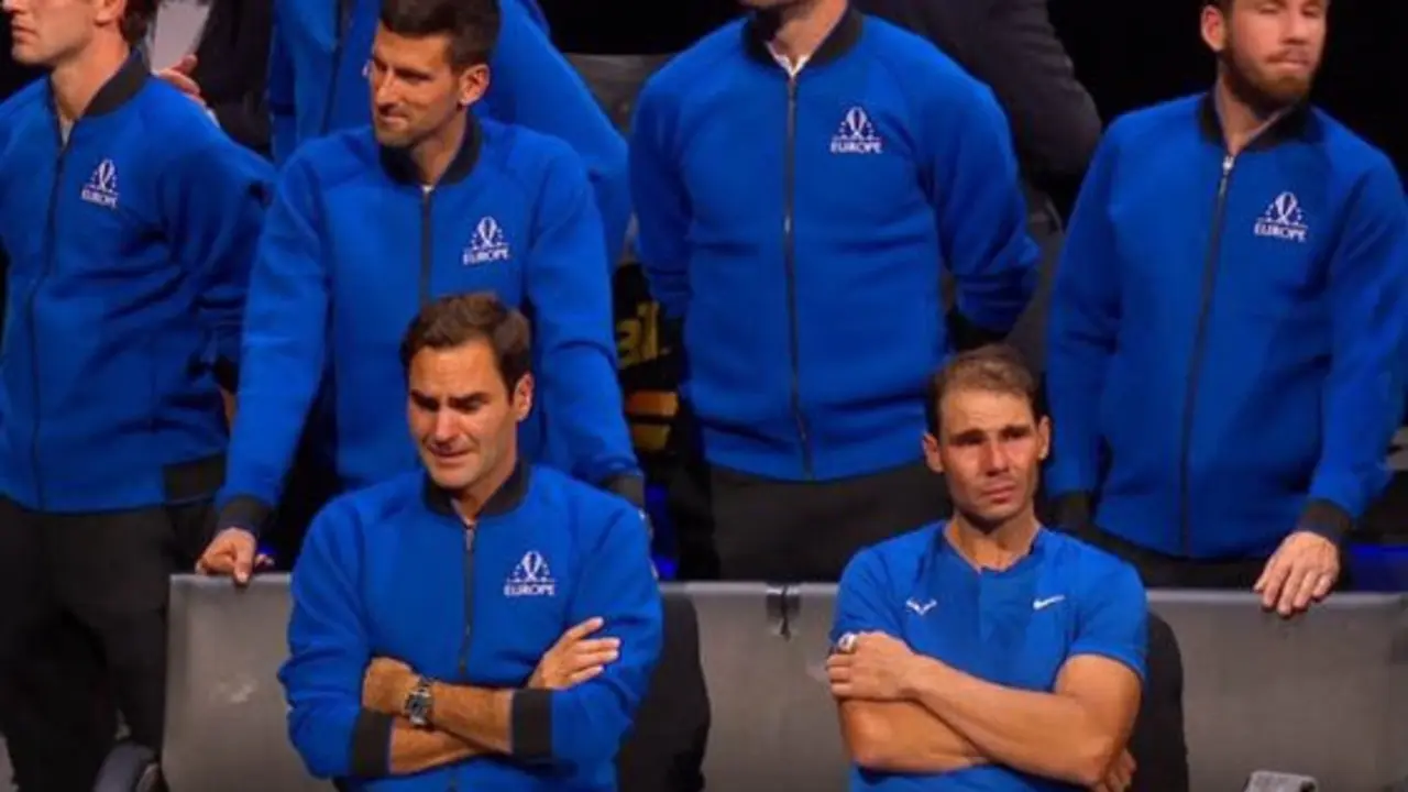 El equipo europeo de la Laver Cup en la despedida de Roger Federer. / X