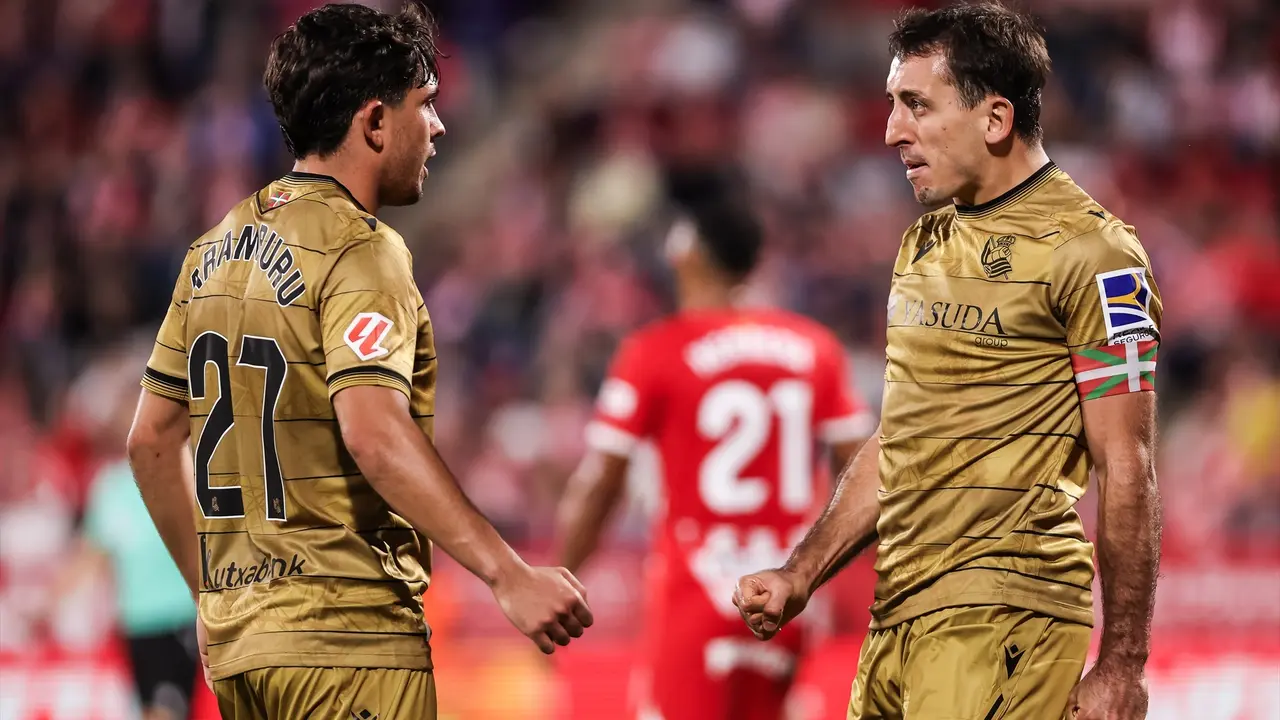 Oyarzabal celebra el gol del partido ante el Girona. / Javier Borrego