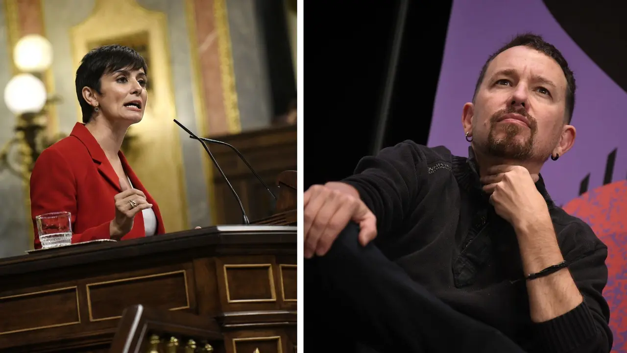 La ministra de Vivienda, Isabel Rodriguez, y el exdirigente de Podemos, Pablo Iglesias. / EP