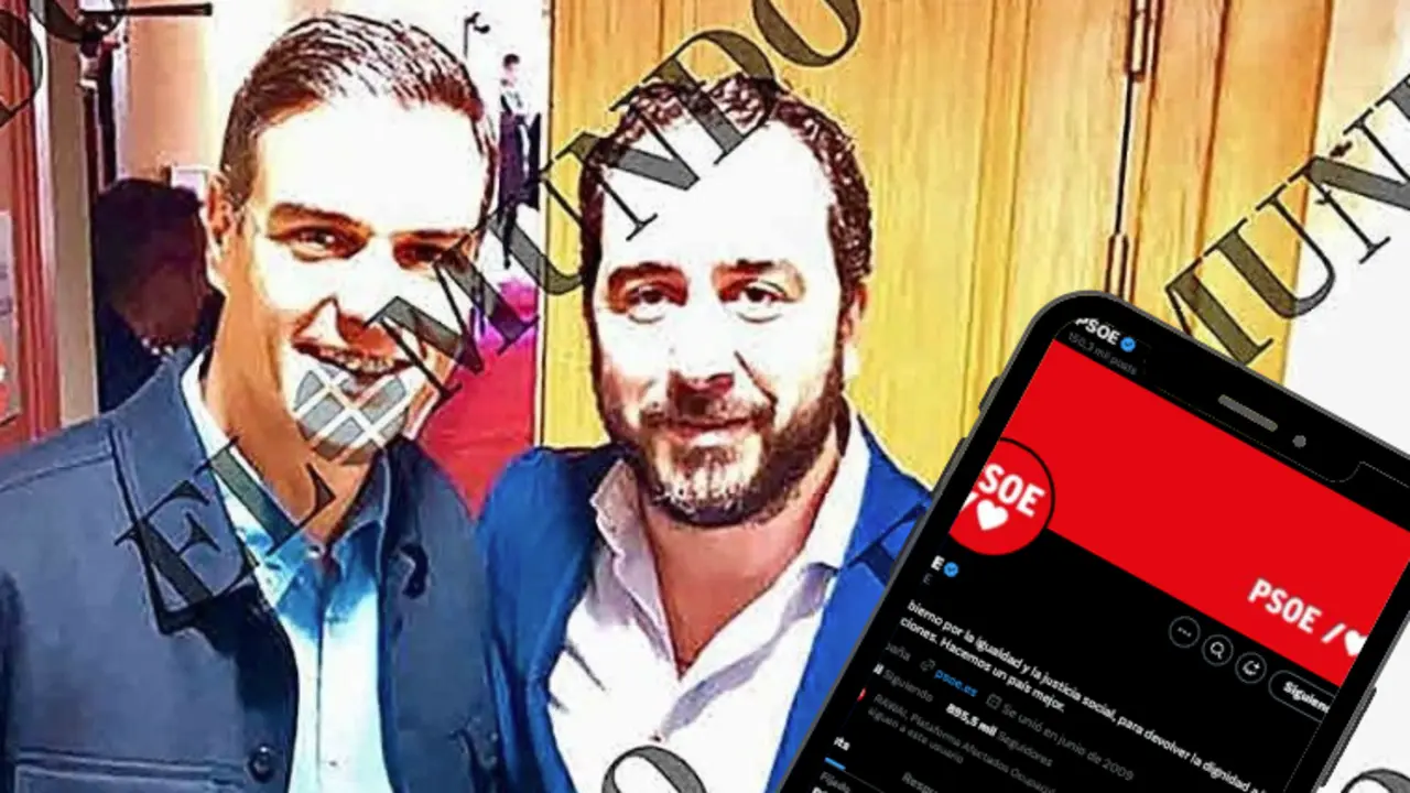 Pedro S&aacute;nchez y V&iacute;ctor de Aldama en la portada de El Mundo.