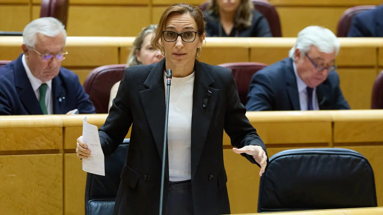 La ministra de Sanidad, M&oacute;nica Garc&iacute;a, interviene en el Senado. / Jes&uacute;s Hell&iacute;n