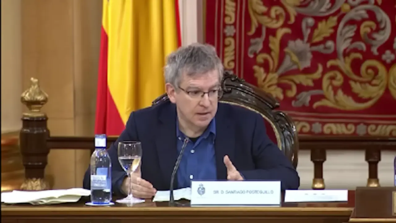 El escritor, Santiago Posteguillo durante una intervenci&oacute;n. / YT