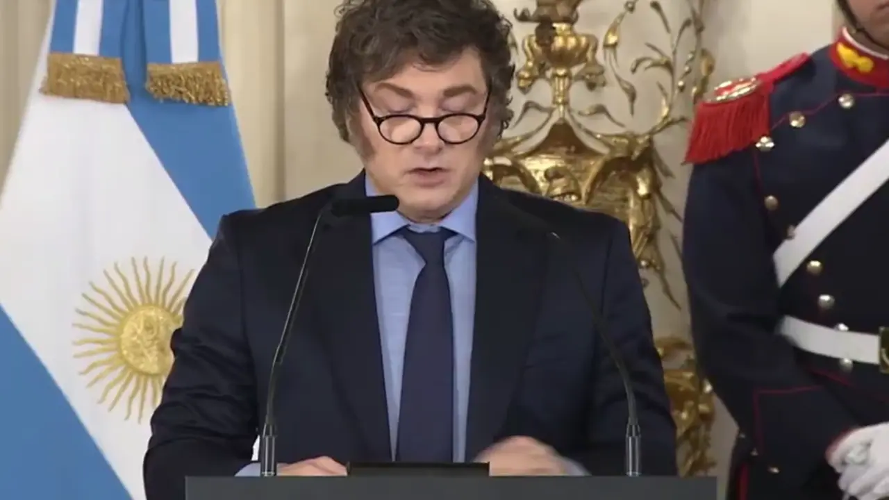 Javier Milei durante el discurso. / Red X