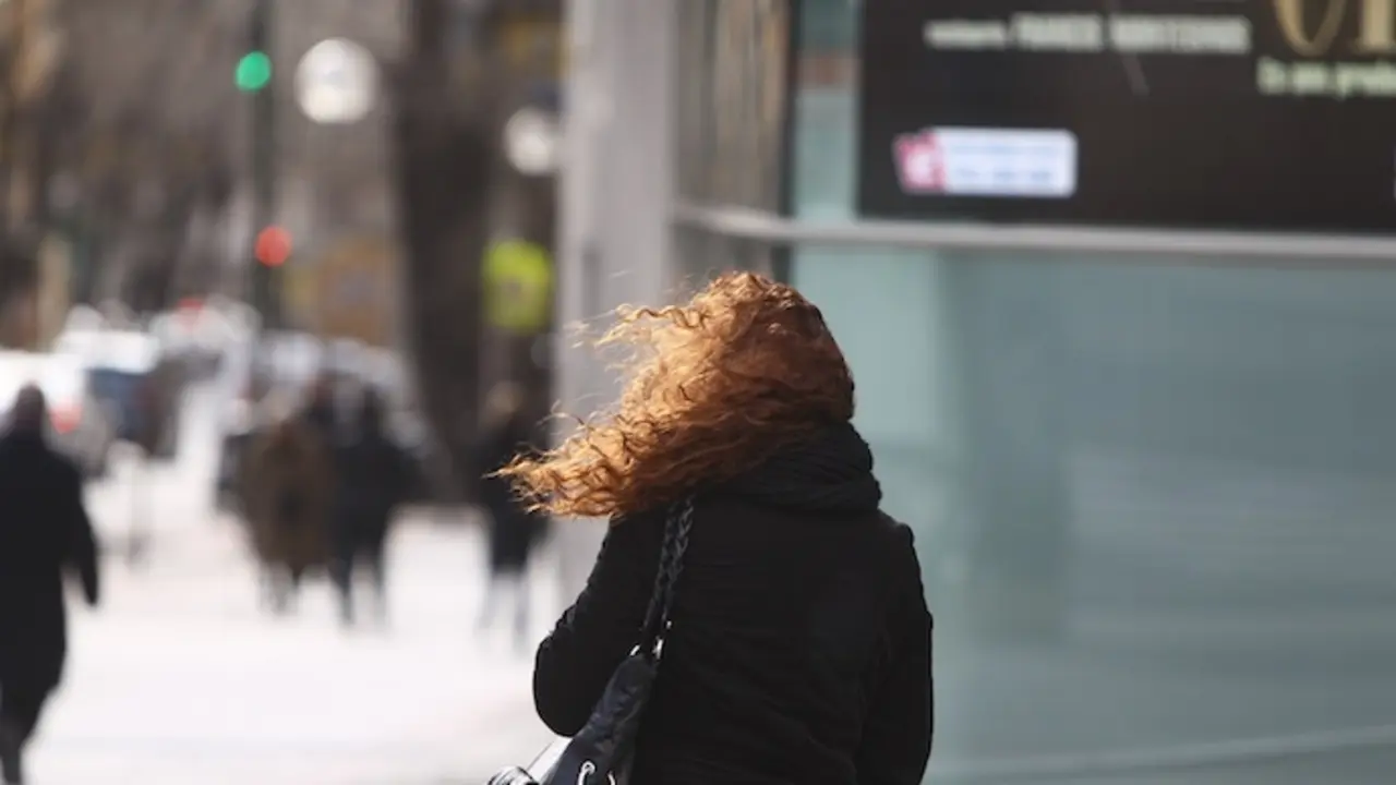 Una mujer da un paseo por Reinosa en un d&iacute;a de viento y frio. / EP