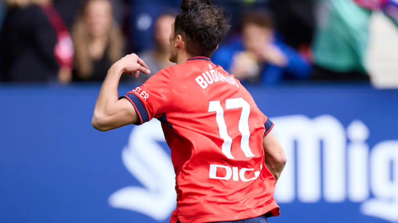 Ante Budimir del CA Osasuna celebra un gol. / Archivo / EP