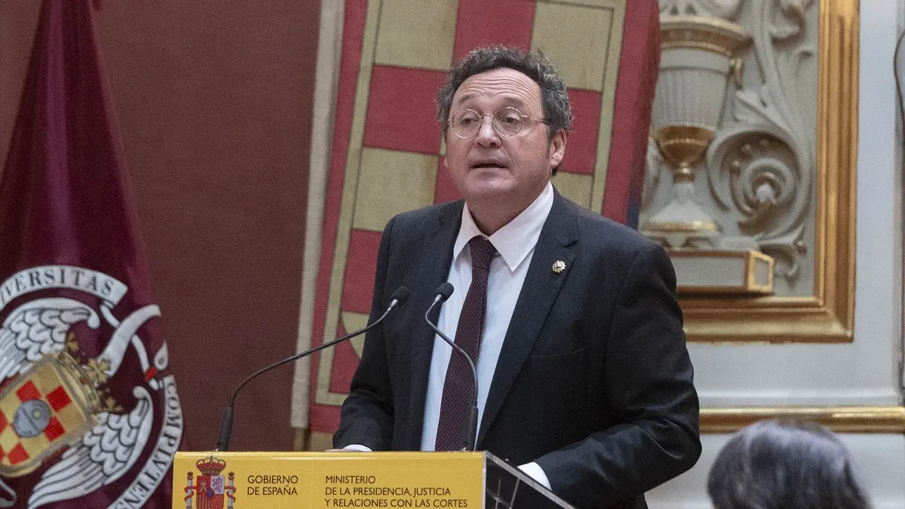 El fiscal general del Estado, &Aacute;lvaro Garc&iacute;a Ortiz, interviene durante el acto. / Alberto Ortega