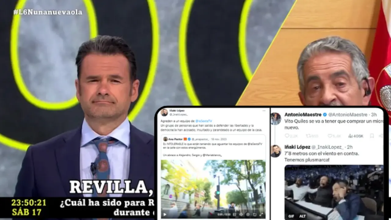 "Captura que ilustra la contradicci&oacute;n: I&ntilde;aki L&oacute;pez, firme defensor de la libertad de prensa ante agresiones a LaSexta, ahora ironiza sobre el ataque de Antonio Maestre al periodista Vito Quiles."