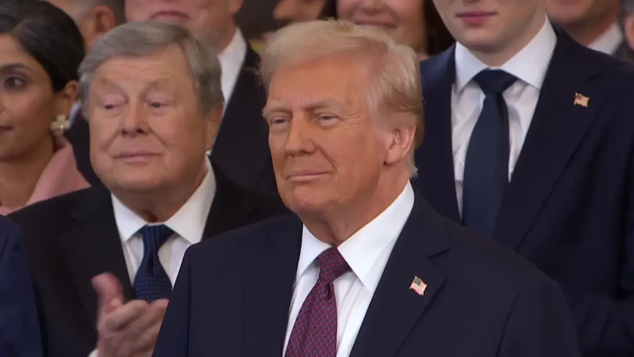 Trump durante la ceremonia de investidura. / RRSS
