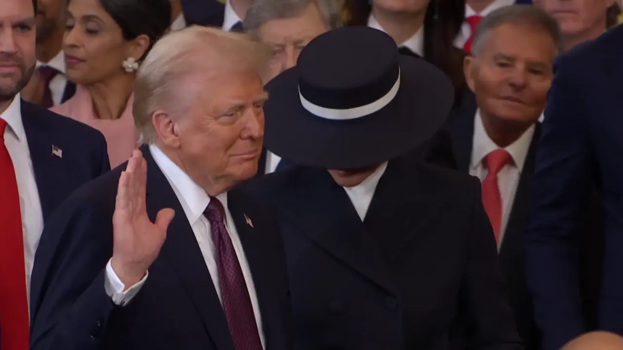 Trump durante la ceremonia de investidura. / RRSS