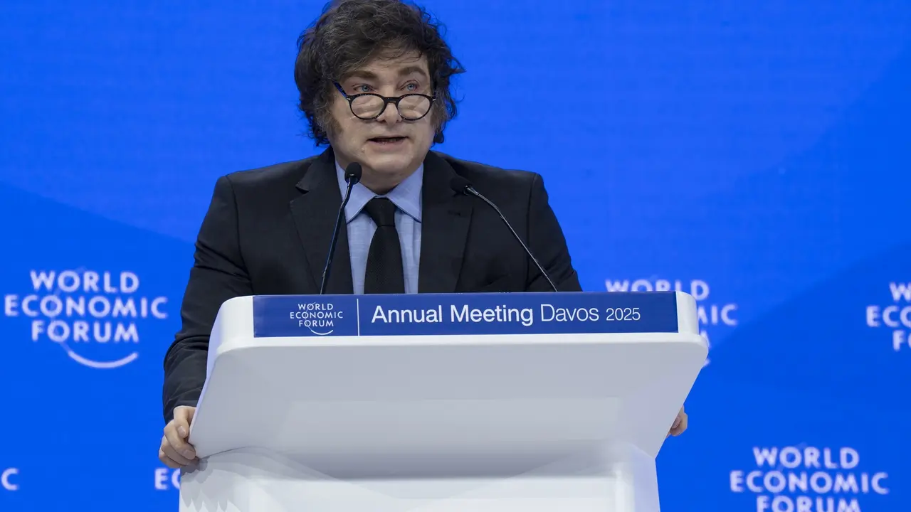 Milei durante el foro econ&oacute;mico en Davos. / EP