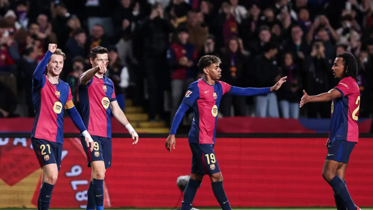 El Bar&ccedil;a celebra uno de sus goles frente al Atalanta. / redx