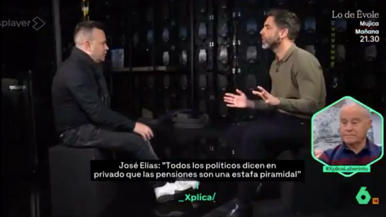 El empresario Jos&eacute; El&iacute;as durante su entrevista en La Sexta Xplica, el programa de debate de LaSexta, donde afirm&oacute; que "todos los pol&iacute;ticos dicen en privado que las pensiones son una estafa piramidal".