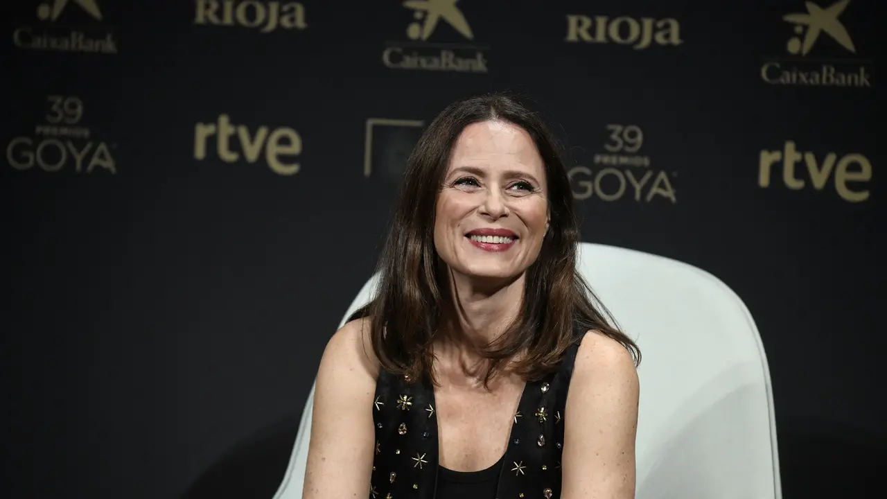 La actriz, Aitana S&aacute;nchez Gij&oacute;n, durante el anuncio del nombre del Goya de Honor 2025. / Fernando S&aacute;nchez