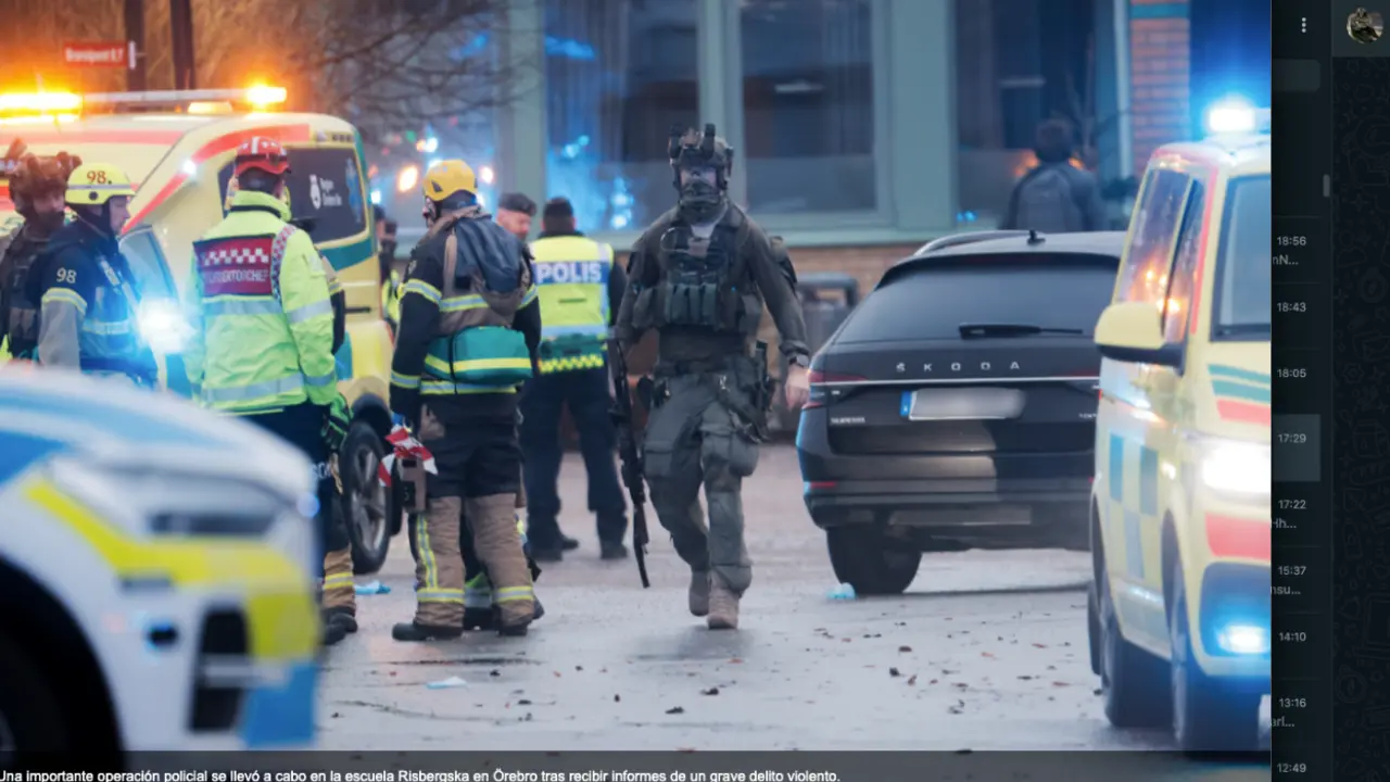 Una importante operaci&oacute;n policial se llev&oacute; a cabo en la escuela Risbergska en &Ouml;rebro tras recibir informes de un grave delito violento. / X