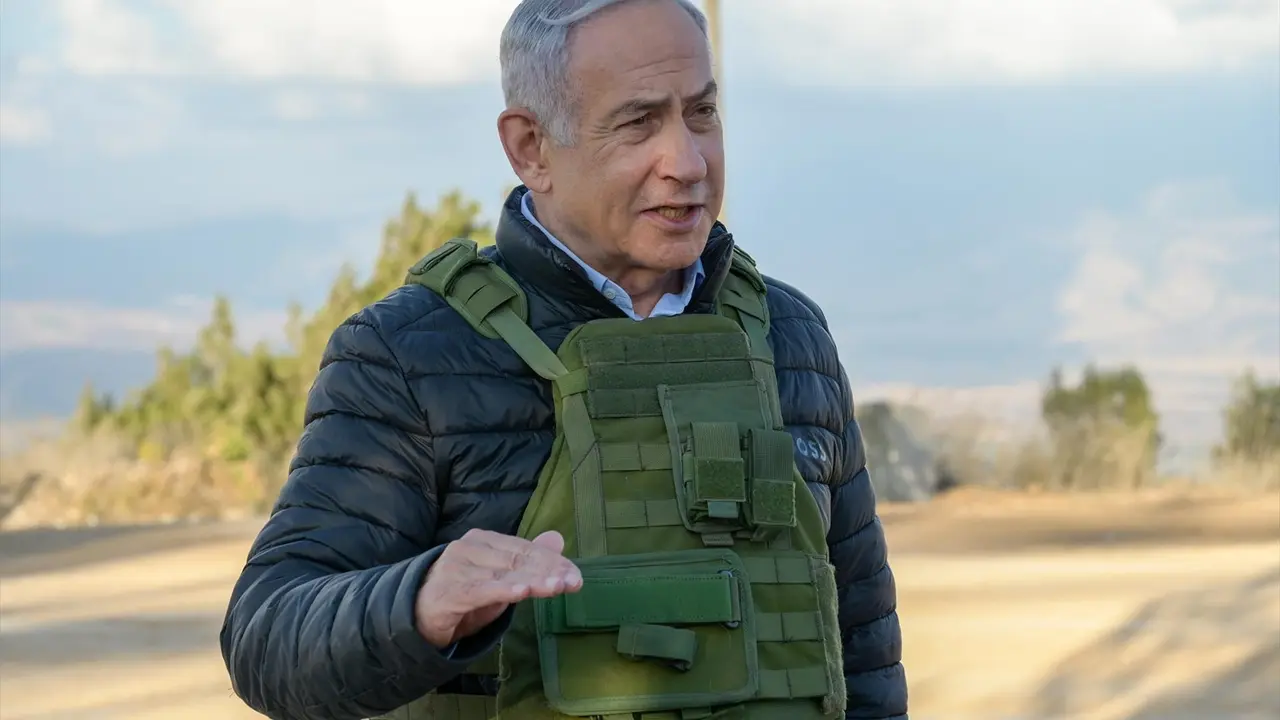 El primer ministro israel&iacute;, Benjamin Netanyahu, en la frontera con L&iacute;bano. / EP