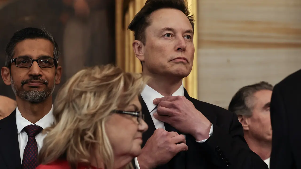 Elon Musk durante la ceremonia en la que Trump fue nombrado presidente. / Chip Somodevilla