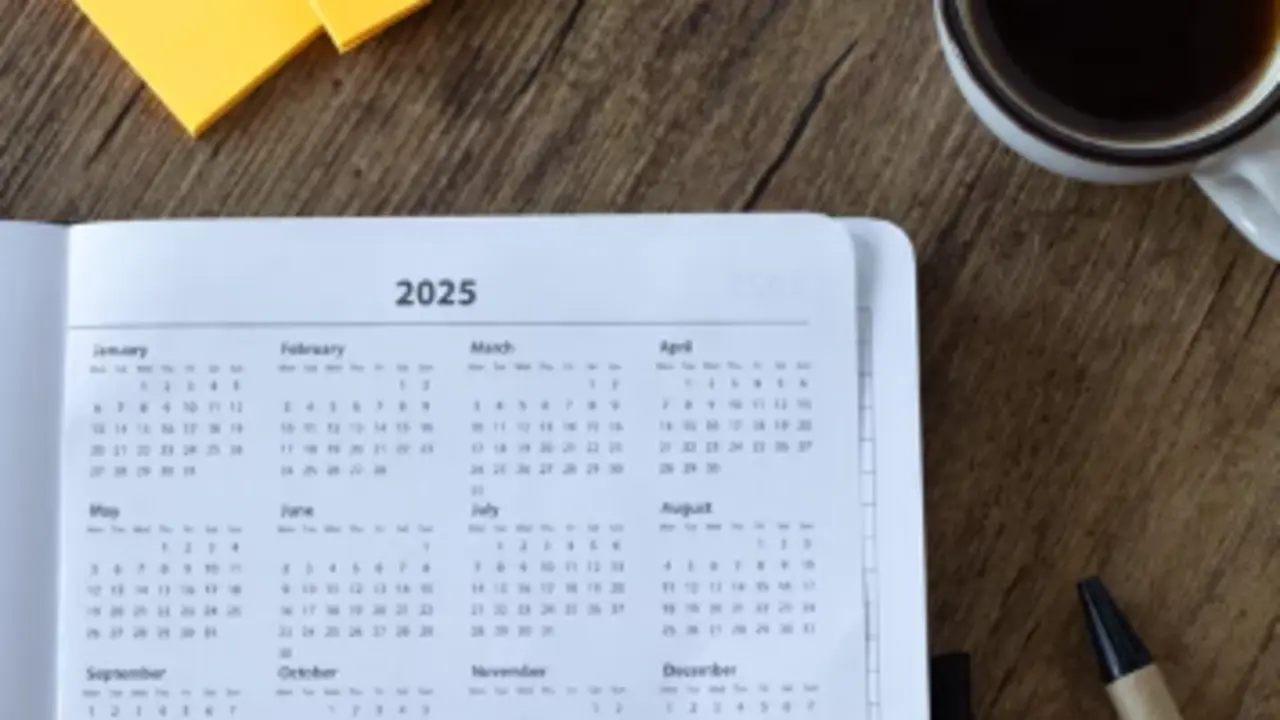 Una agenda con el calendario del a&ntilde;o 2025. / A.S.