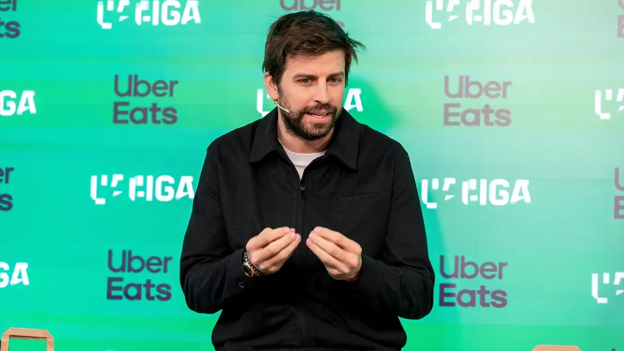 El exfutbolista Gerard Piqu&eacute; durante un acto con LaLiga y Uber Beats. / Laliga