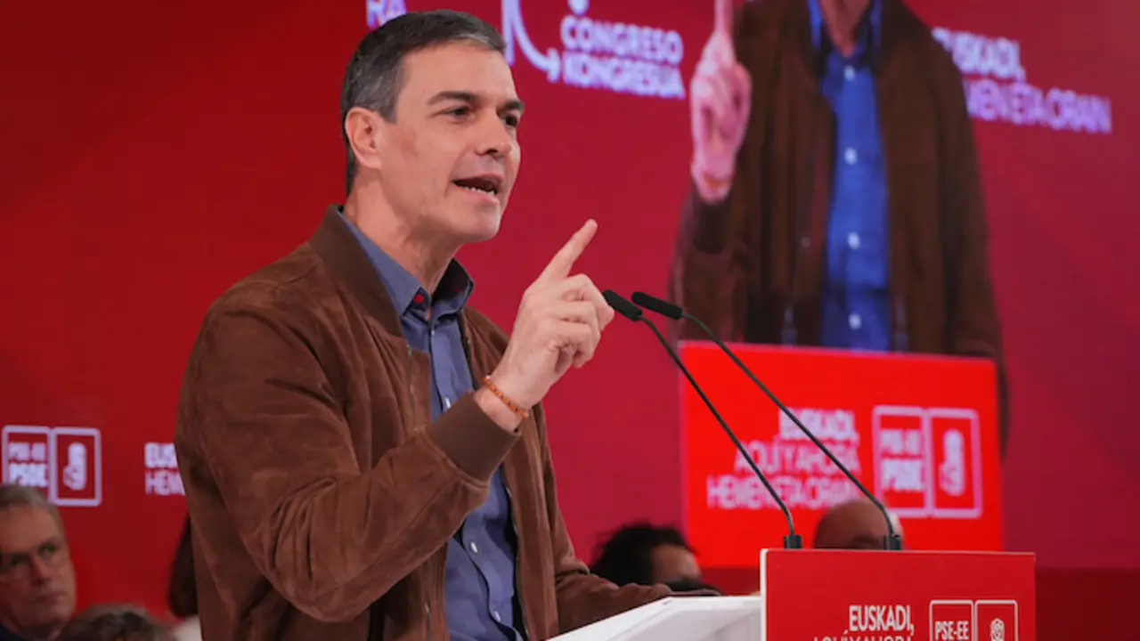 El presidente del Gobierno, Pedro S&aacute;nchez, en el X Congreso del PSE-EE en San Sebasti&aacute;n. / EP