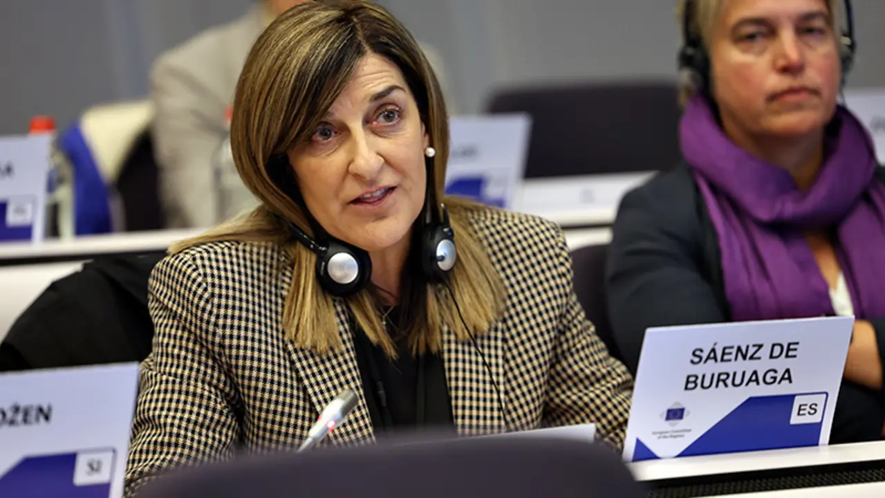 La presidenta de Cantabria, Mar&iacute;a Jos&eacute; S&aacute;enz de Buruaga, interviene en el Pleno del Comit&eacute; de las Regiones. / John Thys