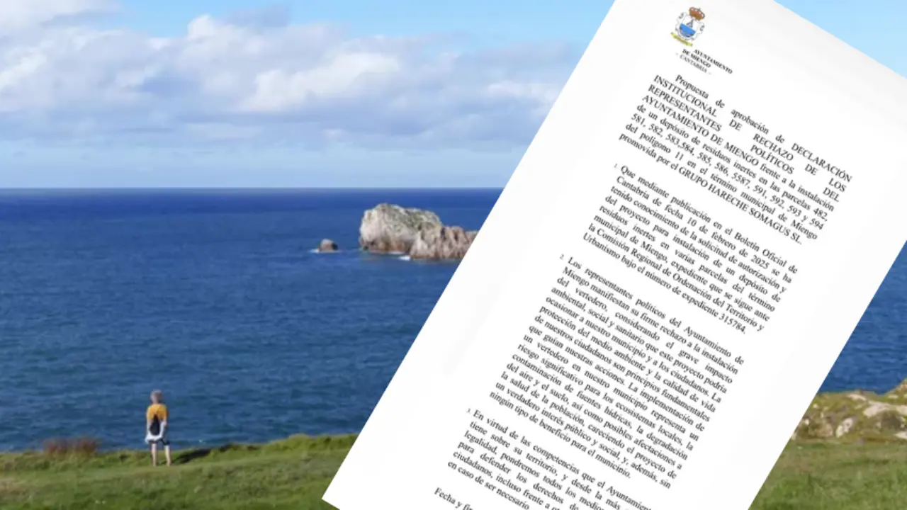 Un vecino de Miengo observa el paisaje costero, s&iacute;mbolo del entorno natural que el Ayuntamiento busca proteger frente a la posible instalaci&oacute;n de un vertedero.