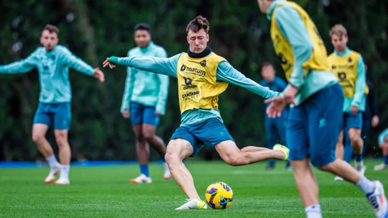 El conjunto verdiblanco, durante unos entrenamientos. / RRC