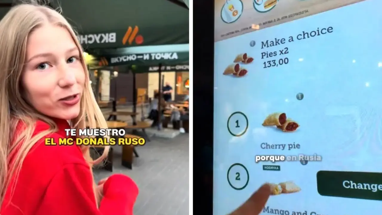 Una tiktoker a la imitación de McDonald's y Starbucks en Rusia y muestra cómo son los productos que venden allí- &laquo;Nos hemos sabido adaptar&raquo;. / TikTok