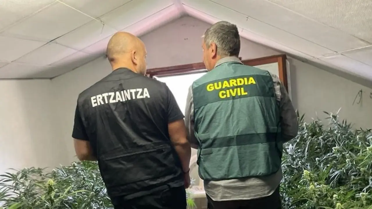 Dos agentes durante una operaci&oacute;n conjunta de la Ertzaintza y la Guardia Civil. / Archivo / EP