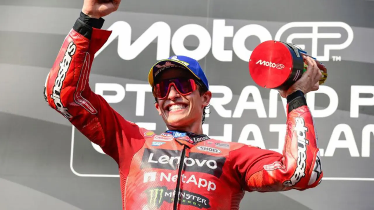 El piloto de moto GP, Marc M&aacute;rquez, en el campeonato de Tailandia. / x
