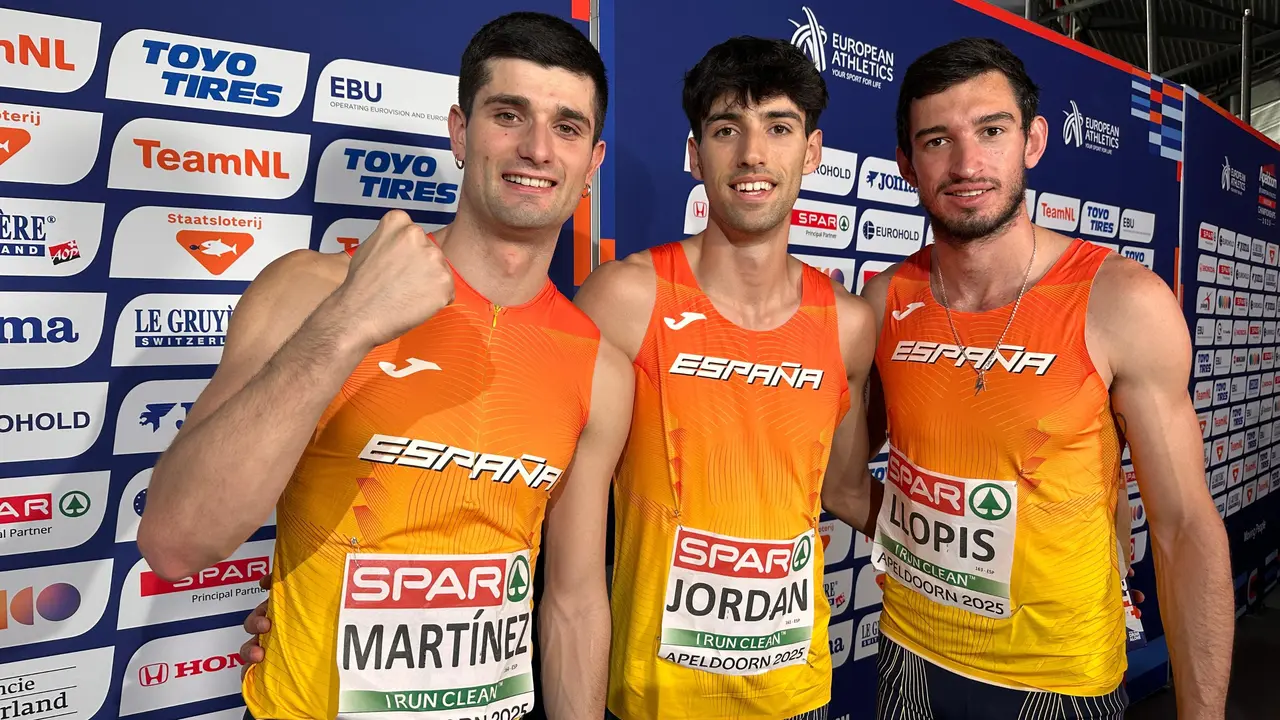 Los tres vallistas espa&ntilde;oles en la final. / RFEA