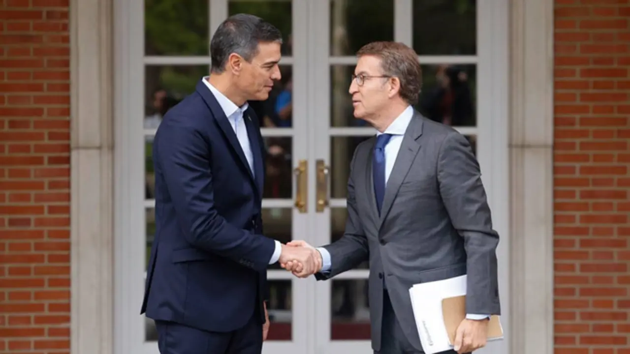El presidente del gobierno Pedro S&aacute;nchez y N&uacute;&ntilde;ez Feij&oacute;o. / x