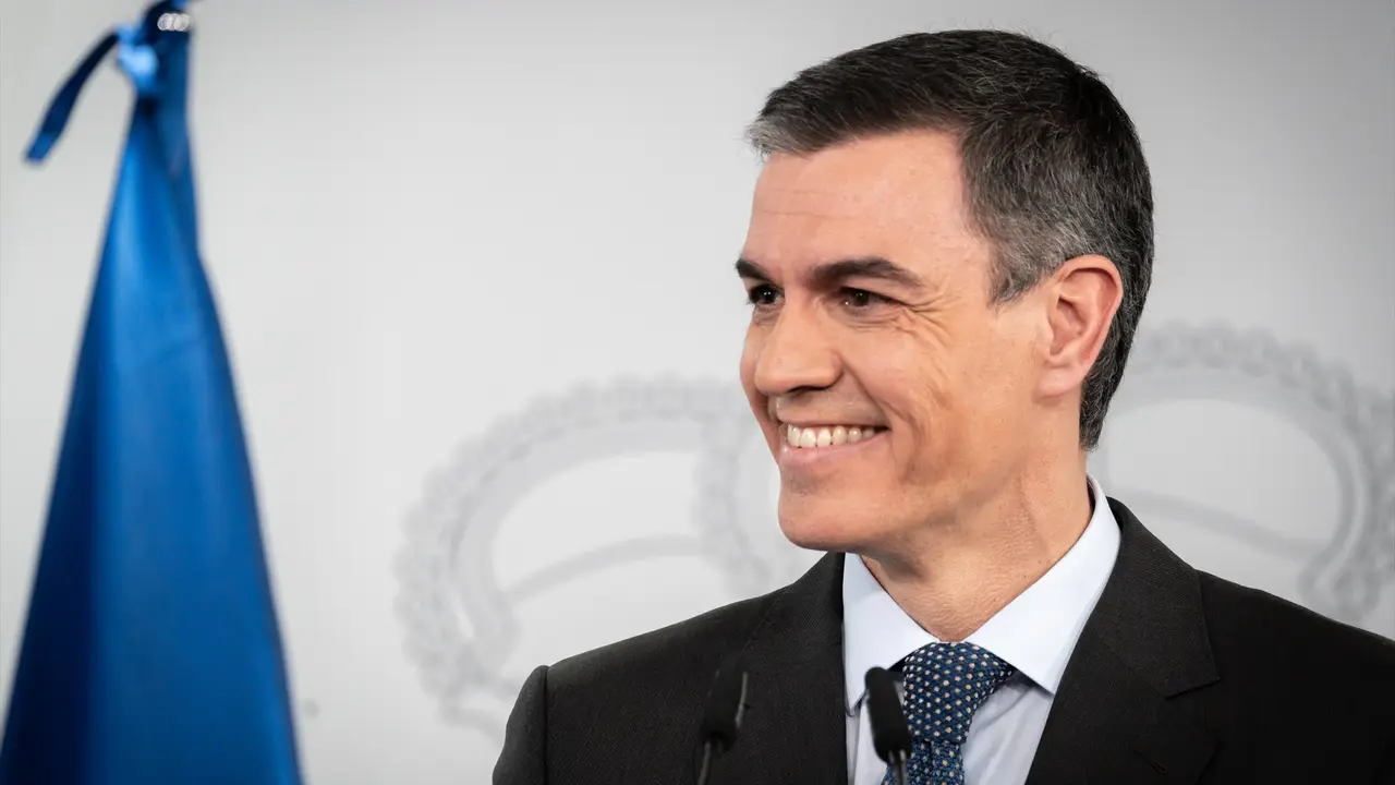 El presidente del Gobierno, Pedro S&aacute;nchez, durante una rueda de prensa. / Diego Radam&eacute;s