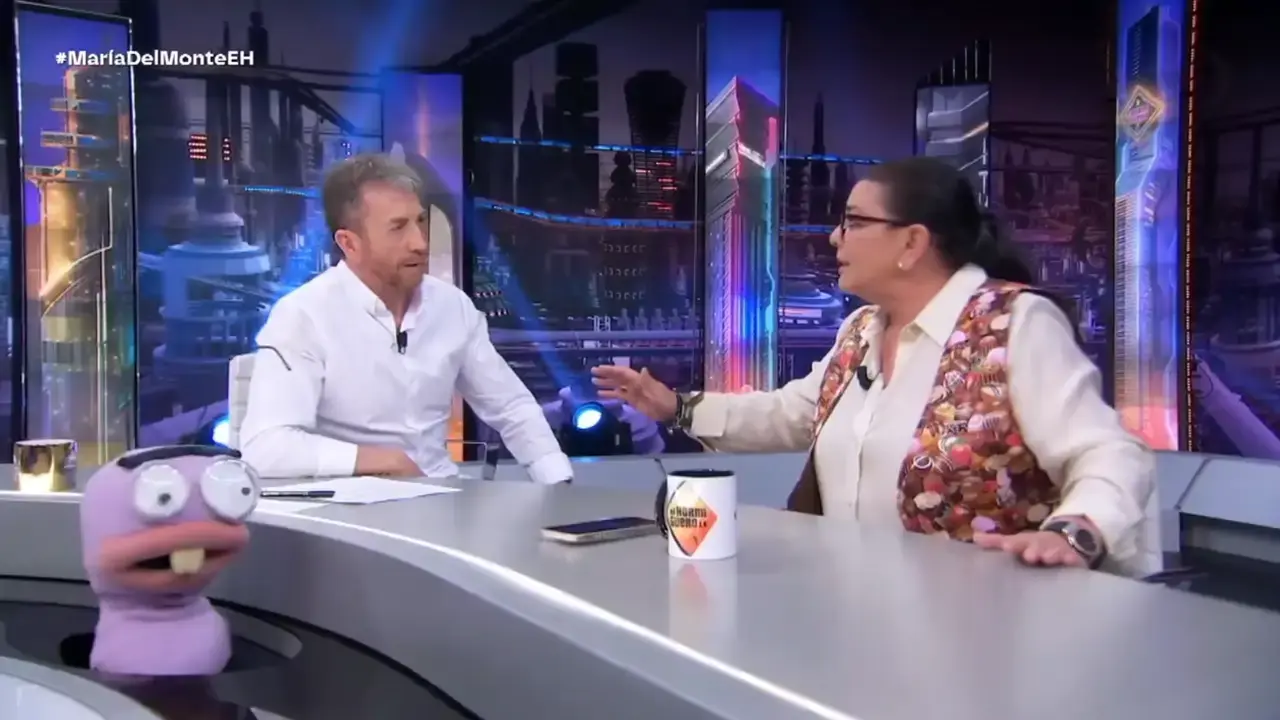Durante una entrevista con Pablo Motos en 'El Hormiguero', María del Monte se negó a hablar sobre las acusaciones hacia su sobrino. / Antena3