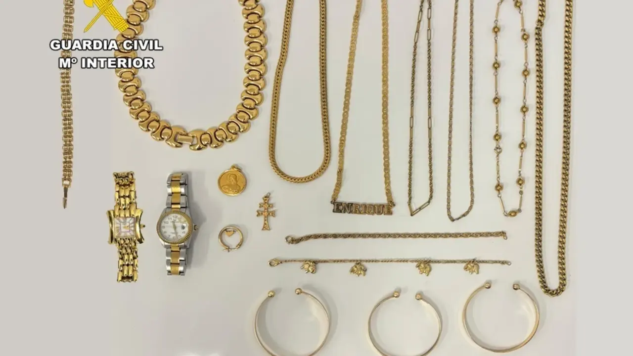 Joyas intervenidas. / Guardia Civil