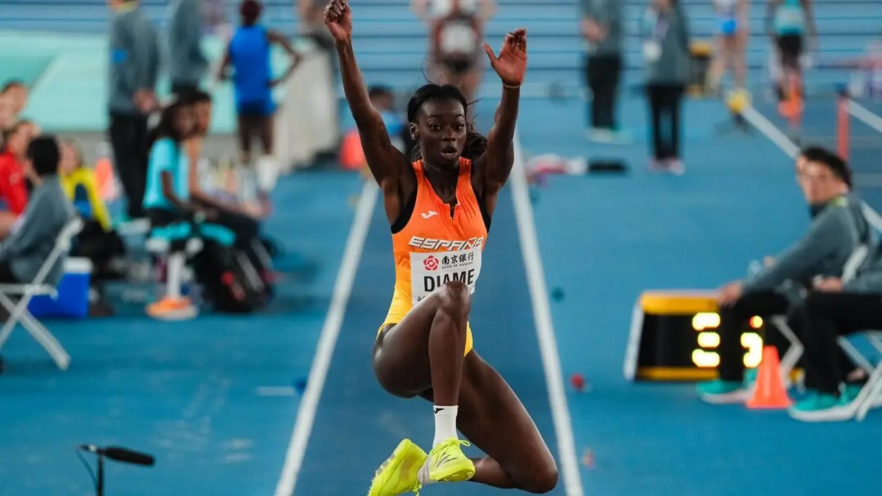 F&aacute;tima Diame durante la prueba. / AtletismoRFEA