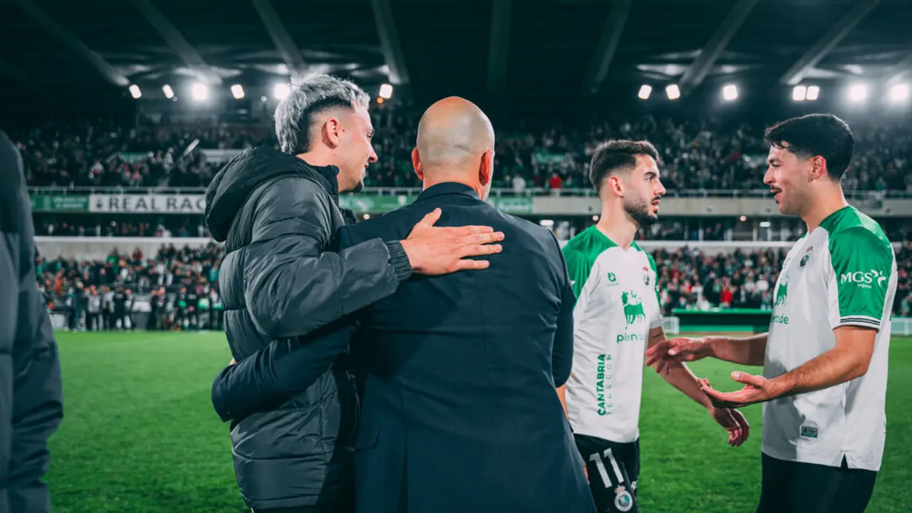 Jos&eacute; Alberto, Arana, Andr&eacute;s y Messeguer, tras el partido ante el Zaragoza. / RRC
