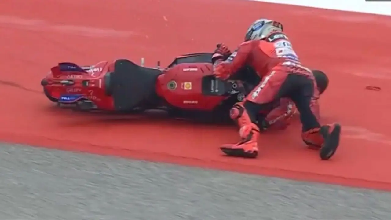 Marc Márquez se cayó en el GP de las Américas / RTVE